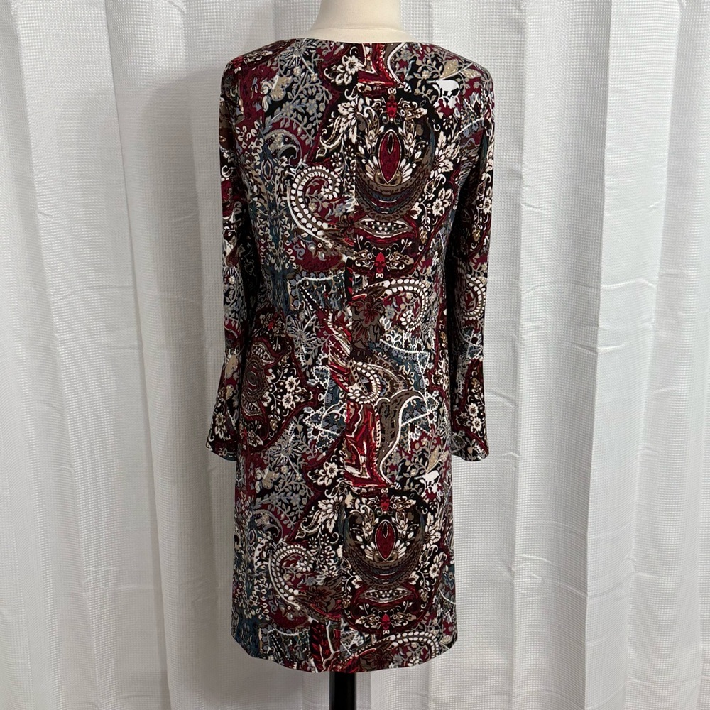 Connected Apparel Women's Bell Sleeve A-Line Pull-on Multi-Color Dress, Size 18W - Picture 7 of 7